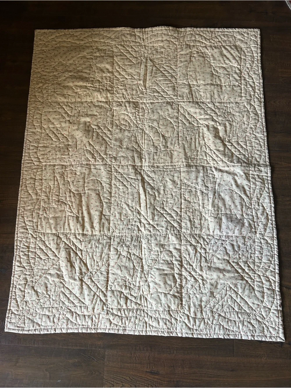 Vintage Handmade Baby Quilt